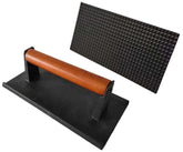 Firsgrill Cast Iron Grill Press front view with cool-touch handle