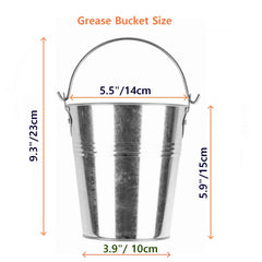 Firsgrill grease bucket dimensions with liner inside