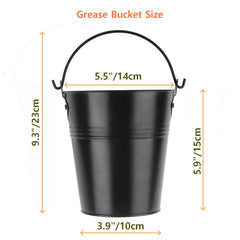 Firsgrill Grease Bucket size comparison with a can