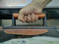 Firsgrill Grill Press on a griddle with bacon