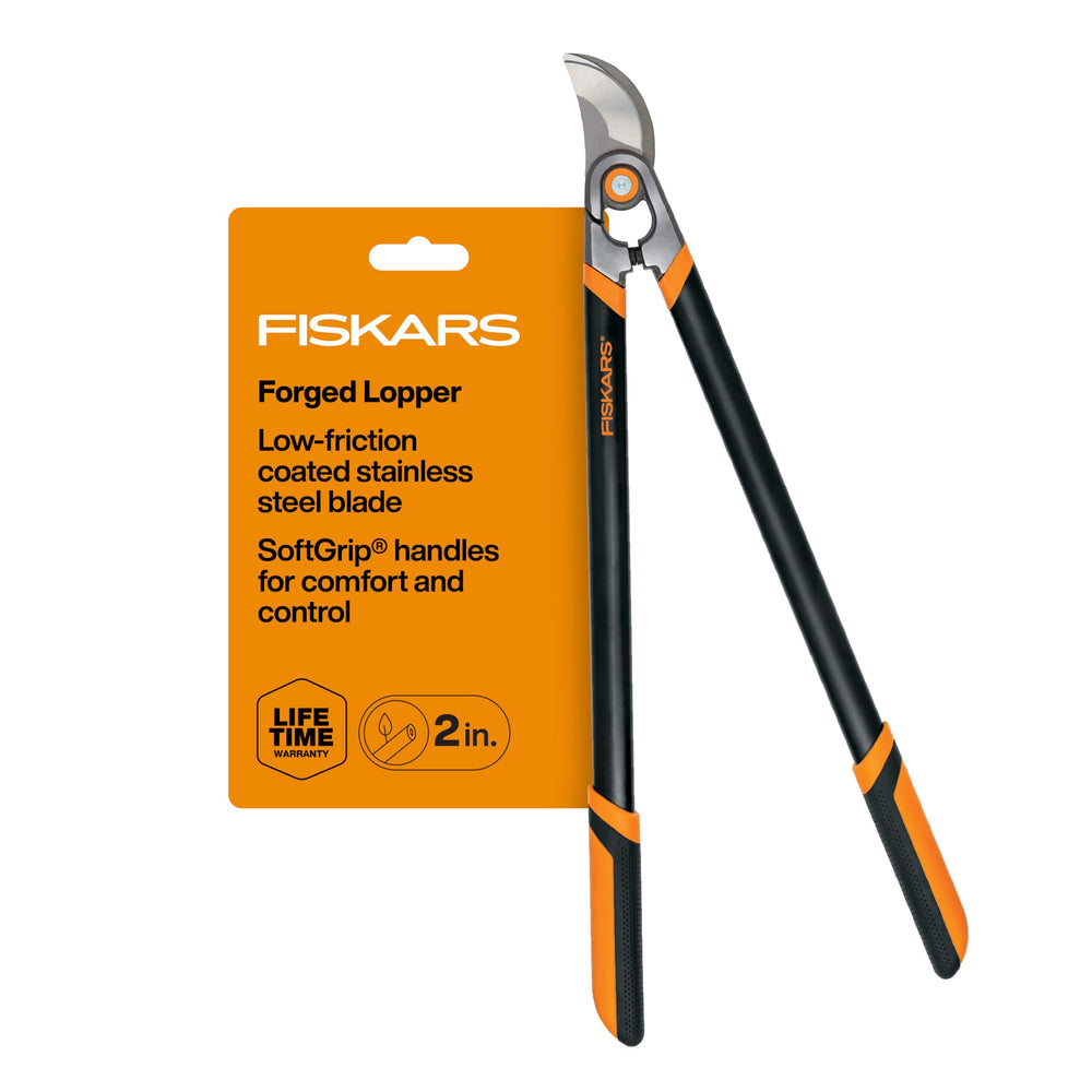 Fiskars 30-inch bypass loppers with black and orange handles