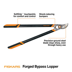 Fiskars 30-inch loppers cutting through a thick branch