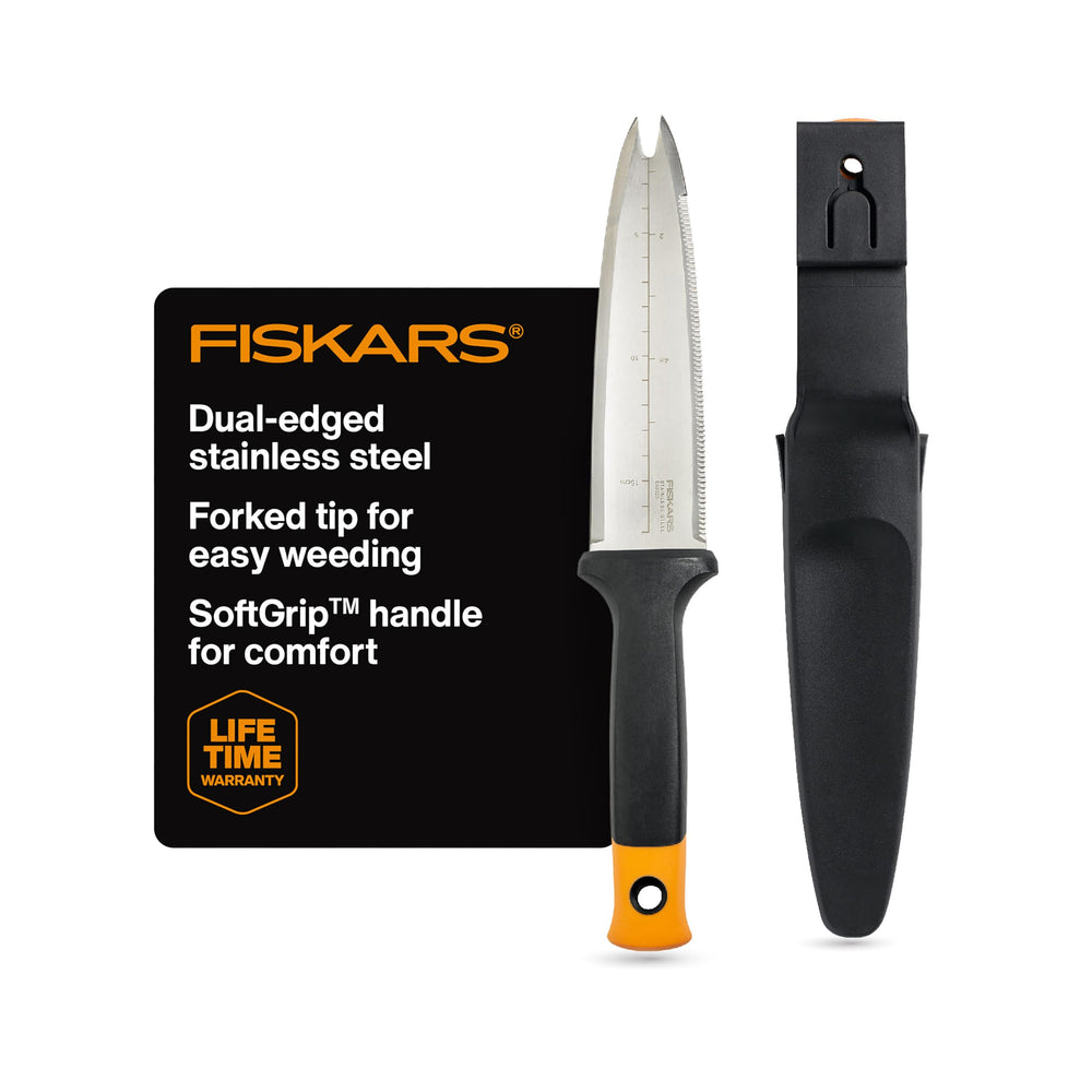 Fiskars Hori Hori Garden Knife with sheath in black