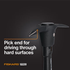 Fiskars Pro IsoCore Pickaxe in use breaking ground