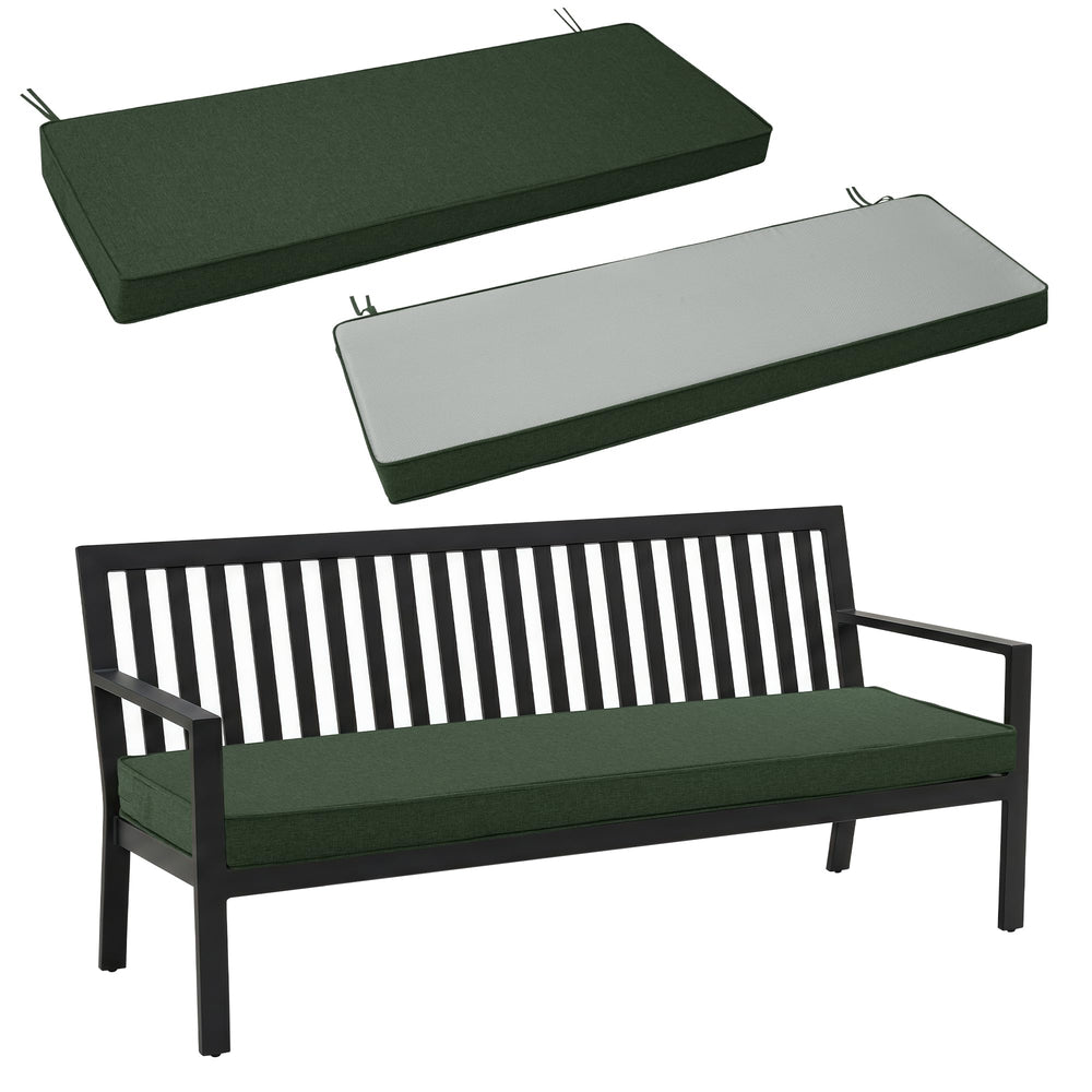 Fitfree Outdoor Bench Cushion 48 x 16 inch in Olive Green front view