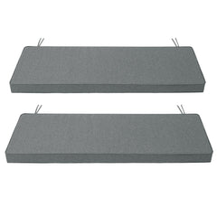 Fitfree Outdoor Bench Cushion set of 2, dark grey, front view