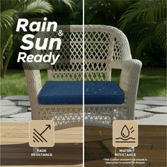 Fitfree Outdoor Chair Cushion navy blue on patio chair