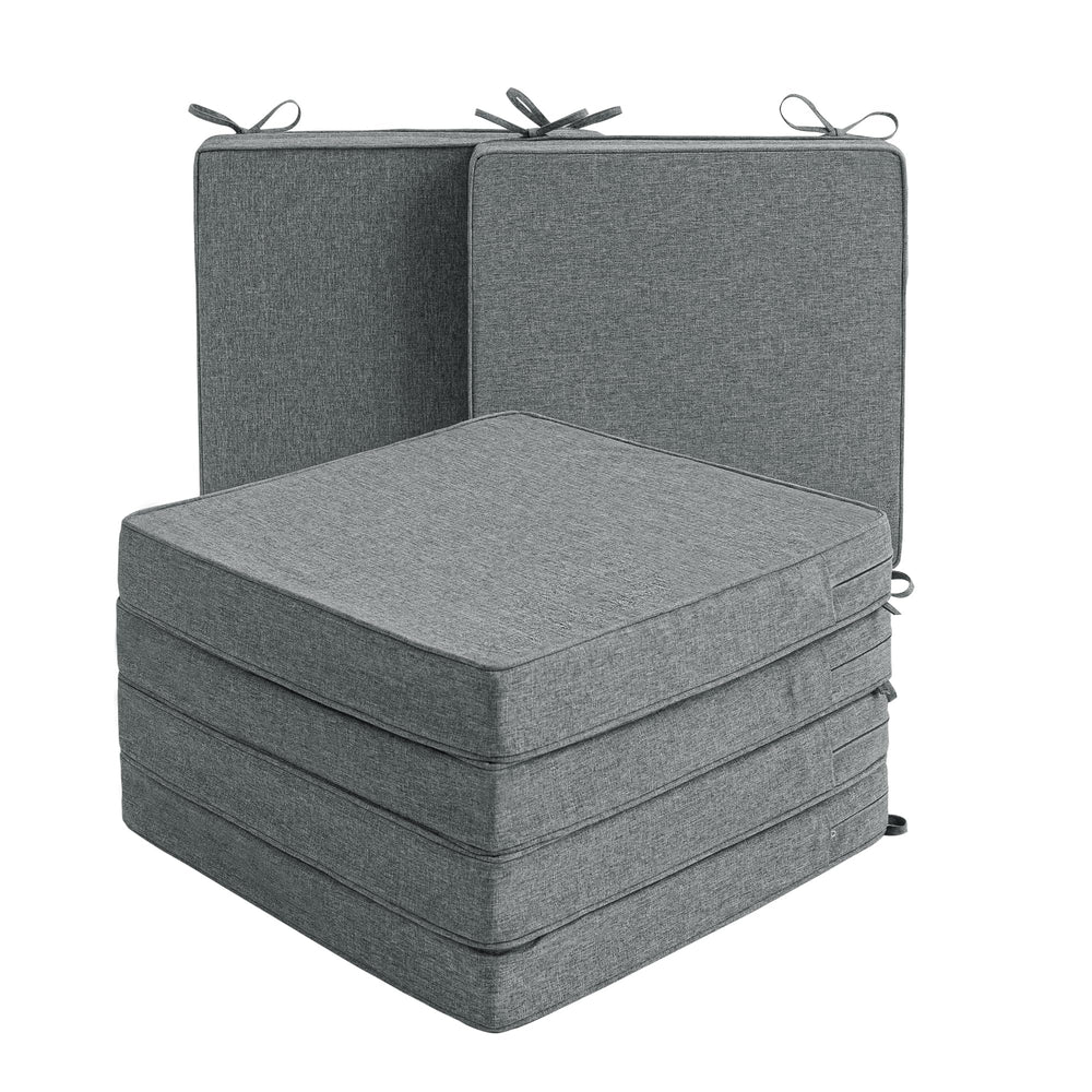 Fitfree Outdoor Chair Cushions Set of 6, Dark Grey side view