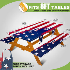 Fitted Wrakus table cover on an outdoor picnic table