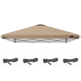 FLAGLY 10x10ft Replacement Canopy Top in khaki colour front view