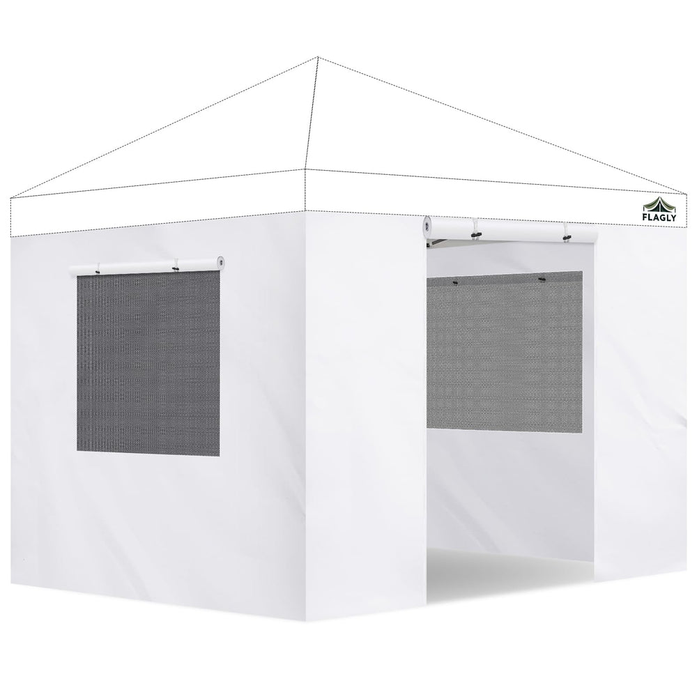 FLAGLY Canopy Sidewalls 4 Pack for 10x10ft Tent with Mesh Windows