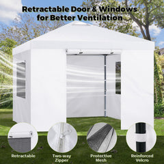 FLAGLY Canopy Sidewalls Mesh Window Panel with Roll-Up Shade