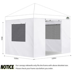 FLAGLY Canopy Sidewalls Zipper Door Panel for 10x10ft Tent