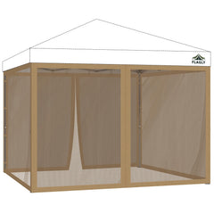 FLAGLY Mosquito Netting for 10x10 ft gazebo in khaki