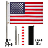 FLAGMESAGE Boat Flag Pole Kit with 12x18 American Flag