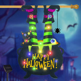 FLAGMESAGE Halloween Lighted Garden Flag featuring witch feet design