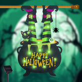 FLAGMESAGE Halloween Lighted Garden Flag front view, illuminated