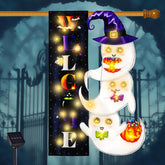FLAGMESAGE Halloween Lighted Garden Flag front view with ghost design