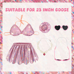 FLAIR GIFTS bikini outfit on 23-inch goose statue in garden
