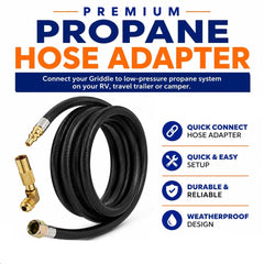 Flame King Propane Hose 12ft in outdoor setup
