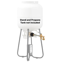 Flame King Propane Refill Adapter Valve with EZ lever in action