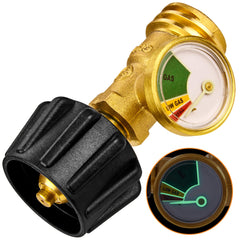 Flame King Propane Tank Gauge front view with glow-in-the-dark dial