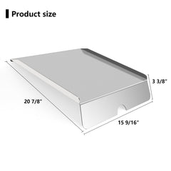 FlameDuty 22" stainless steel drip pan side view