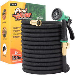Flexi Hose 150FT black expandable garden hose front view