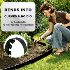 Flexible Hemikaki Garden Edging installed in garden