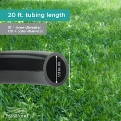 Flexible vinyl tubing in use for pond equipment