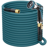 FlexiSolve 100ft Non-Expanding Garden Hose in blue front view