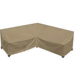 Flexiyard Heavy Duty Outdoor Sectional Sofa Cover 85"x85" in Desert Khaki