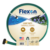 Flexon 1/2-inch x 100ft garden hose in green with brass couplings