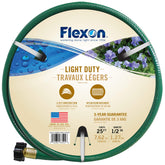Flexon 1/2 inch x 25ft green garden hose front view