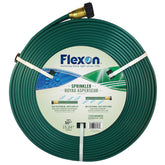 Flexon 50-Foot Three-Tube Sprinkler Hose in green, front view