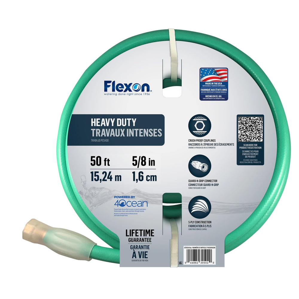 Flexon FXG5850 5/8-Inch x 50-Foot Heavy Duty Garden Hose front view