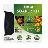 Flexon Soaker Hose Kit 20-Piece 100 ft black hose and connectors