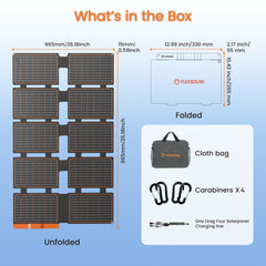 FlexSolar 100W solar panel in carry bag for portability