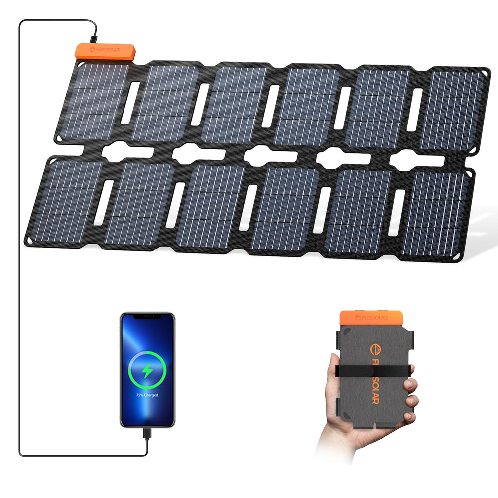 FlexSolar 36W Portable Solar Panel Charger front view