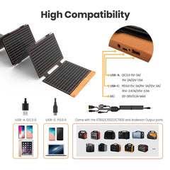 FlexSolar 60W Foldable Solar Panel in outdoor setting