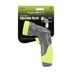 Flexzilla 6-Pattern Garden Hose Nozzle showing comfortable grip and toggle switch