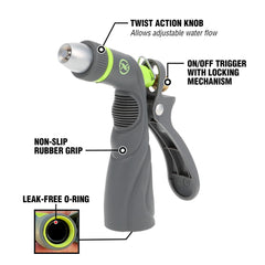 Flexzilla nozzle showing adjustable water flow feature