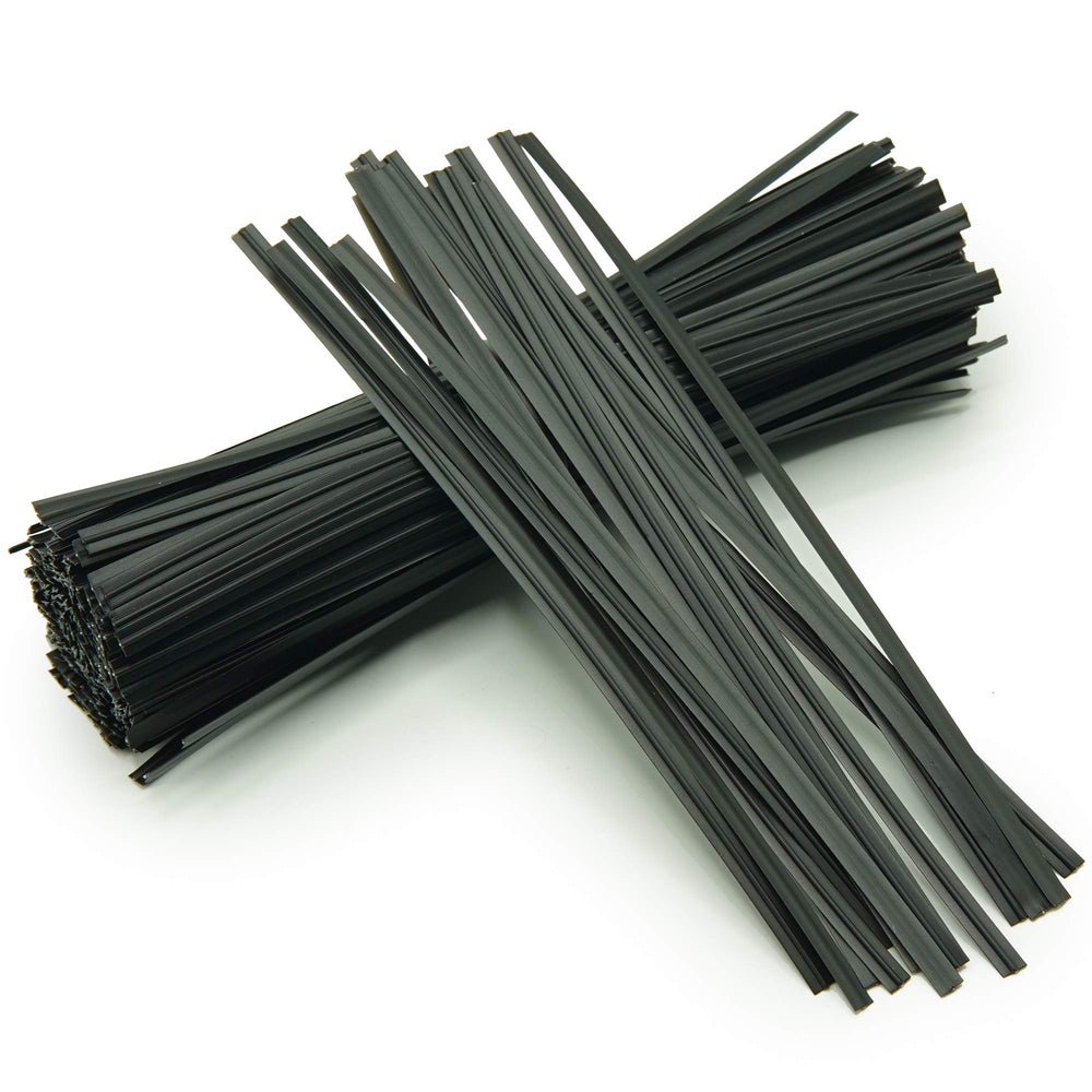 Flixall Twist Ties pack of 100, black plastic coated ties
