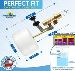 Float-Tec T26 Brass Float Valve side view