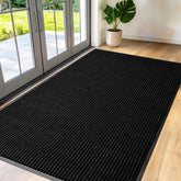 FloorGuard Large Door Mat 3' x 5' black front view