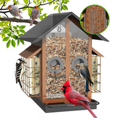 FlowaFoli Bird Feeder metal design with double suet cages