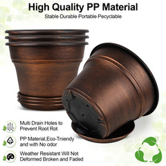Fodetyff 10 inch copper planters arranged on a windowsill