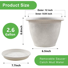 Fodetyff 12 inch flower pot side view showing speckled design