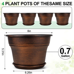 Fodetyff copper planter set of 4 on a shelf