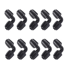 FOGWOWO 10 Pack 1/2 inch elbow connectors black plastic